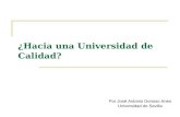 ¿Hacia una Universidad de Calidad? Por José Antonio Donoso Anes Universidad de Sevilla.