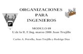 ORGANIZACIONES PARA INGENIEROS MODULO 09 U.de la R. F.Ing. marzo 2006 Juan Trujillo Carlos A. Petrella, Juan Trujillo y Rodrigo Díaz.