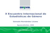 Www.coneval.gob.mx X Encuentro Internacional de Estadísticas de Género Aguascalientes, 2009 Gonzalo Hernández Licona.