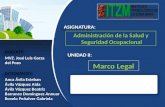 ASIGNATURA: Administración de la Salud y Seguridad Ocupacional Administración de la Salud y Seguridad Ocupacional UNIDAD II: Marco Legal DOCENTE: MVZ.