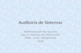 Auditoría de Sistemas Administración de recursos Ing. En sistemas de Información FRBA - UTN - ARGENTINA 2010.