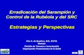 Erradicación del Sarampión y Control de la Rubéola y del SRC Estrategias y Perspectivas Ciro A. de Quadros, M.D., M.P.H. Director División de Vacunas e.