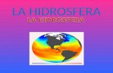 LA HIDROSFERA. La Hidrosfera El sistema material constituido por el agua que se encuentra bajo y sobre la superficie de la Tierra. La hidrosfera incluye.