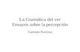 La Gramática del ver Ensayos sobre la percepción Gaetano Kanizsa.