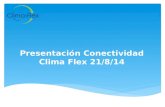 Presentación Conectividad Clima Flex 21/8/14. El Reto: Conectividad y control de equipos Clima Flex en una LAN y por medio del internet. ¿? Presentación.