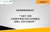 SEMINARIO “LEY DE CONTRATACIONES DEL ESTADO”. SEACE Y PROCESOS ELECTRÓNICOS 3era. Sesión - I.