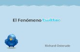 Richard Osterude El Fenómeno. © 2010 – Richard Osterude - EfectoTwitter.com Es una red de información hecha de mensajes de 140 caracteres (Tweets). Una.