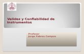 Validez y Confiabilidad de Instrumentos Profesor Jorge Fabres Campos.