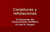 Conjeturas y refutaciones El Desarrollo del Conocimiento Científico Sir Karl R. Popper.