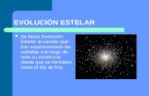 EVOLUCIÓN ESTELAR Se llama Evolución Estelar al cambio que han experimentado las estrellas a lo largo de toda su existencia desde que se formaron hasta.