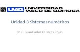 Unidad 3 Sistemas numéricos M.C. Juan Carlos Olivares Rojas.