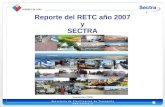 Reporte del RETC año 2007 y SECTRA Noviembre 2009.