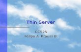 Thin Server CC52N Felipe A. Krauss B. Introducción nEnEnEnEnfoque Tradicional nEnEnEnEl nuevo Concepto nLnLnLnLa misión de los Servlet nLnLnLnLa misión.