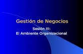 Gestión de Negocios Sesión III: El Ambiente Organizacional.