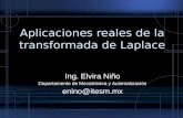 Aplicaciones reales de la transformada de Laplace Ing. Elvira Niño Departamento de Mecatrónica y Automatización enino@itesm.mx.