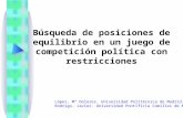 Búsqueda de posiciones de equilibrio en un juego de competición política con restricciones López, Mª Dolores. Universidad Politécnica de Madrid. Rodrigo,