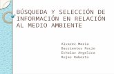 BÚSQUEDA Y SELECCIÓN DE INFORMACIÓN EN RELACIÓN AL MEDIO AMBIENTE Alvarez Maria Barrientos Rocio Echalar Angelica Rojas Roberto.