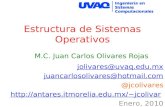 Estructura de Sistemas Operativos M.C. Juan Carlos Olivares Rojas jolivares@uvaq.edu.mx juancarlosolivares@hotmail.com @jcolivares jcolivar.