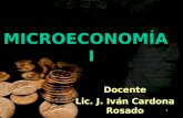 1 MICROECONOMÍA I Docente Lic. J. Iván Cardona Rosado.