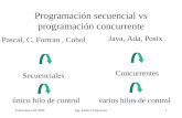 Informática III 2009Ing. Estela D'Agostino1 Programación secuencial vs programación concurrente Pascal, C, Fortran, Cobol Secuenciales único hilo de control.