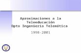 Aproximaciones a la Teleeducación Dpto Ingeniería Telemática 1998-2001.