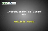 Introducción aI Ciclo MEc Análisis PEPSU ObjetivoObjetivo Consolidar indicadores y metas a través de la identificación de factores críticos sumado a.