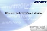 Régimen de Inversión en México Alberto Córdova Gutiérrez Director Técnico, Amafore Agosto 13, 2004.