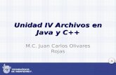 1 Unidad IV Archivos en Java y C++ M.C. Juan Carlos Olivares Rojas.