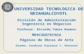 UNIVERSIDAD TECNOLOGICA DE NEZAHUALCOYOTL División de Administración Ingeniería en Negocios Profesor: Ricardo Yebra Romero MERCADOTECNIA Páginas de Obras.