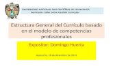 Estructura General del Currículo basado en el modelo de competencias profesionales Expositor: Domingo Huerta Ayacucho, 18 de diciembre de 2014 UNIVERSIDAD.