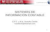 1 SISTEMAS DE INFORMACIÓN CONTABLE C.P.C. y M.A. Rodolfo Cedillo rcedillo42@hotmail.com.