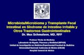 Microbiota/Microbioma y Transplante Fecal Intestinal en Síndrome de Intestino Irritable y Otros Trastornos Gastrointestinales Microbiota/Microbioma y Transplante.