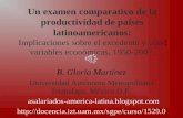 Un examen comparativo de la productividad de países latinoamericanos: Implicaciones sobre el excedente y otras variables económicas, 1950-2007. B. Gloria.
