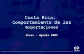 Costa Rica: Comportamiento de las e xportaciones Enero - Agosto 2005.