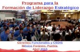 Programa para la Formación de Liderazgo Estratégico Gerentes Funcionales y CEDIS México Foráneo, Puebla Abril 2015.