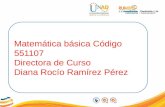 Matemática básica Código 551107 Directora de Curso Diana Rocío Ramírez Pérez.