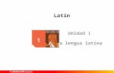 Unidad 1 La lengua latina Latín. 01 La lengua latina 1 ÍNDICE 1.El alfabeto latino 2.Los diptongos 3.La cantidad 4.La acentuación 5.El género y la concordancia.