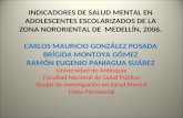 INDICADORES DE SALUD MENTAL EN ADOLESCENTES ESCOLARIZADOS DE LA ZONA NORORIENTAL DE MEDELLÍN, 2006. CARLOS MAURICIO GONZÁLEZ POSADA BRÍGIDA MONTOYA GÓMEZ.