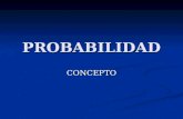PROBABILIDAD CONCEPTO. Tipos de Probabilidad 1. Probabilidad A priori. 2. Probabilidad Frecuencial 3. Probabilidad Bayesiana.