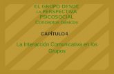 CAPÍTULO EL GRUPO DESDE LA PERSPECTIVA PSICOSOCIAL Conceptos básicos La Interacción Comunicativa en los Grupos 4.