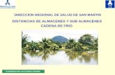 DIRECCION REGIONAL DE SALUD DE SAN MARTIN DISTANCIAS DE ALMACENES Y SUB ALMACENES CADENA DE FRIO ELABORADO POR: CAYO GARCIA TUANAMA.