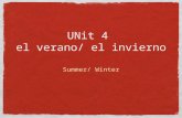 UNit 4 el verano/ el invierno Summer/ Winter. el verano/summer ¿Qué tiempo hace en el verano? what is the weather like during the summer? En el verano.