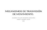 MECANISMOS DE TRASMISIÓN DE MOVIMIENTO. ANDRES FELIPE ROMERO BRICEÑO HEIDY JAZMIN LEON 904.