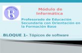 Profesorado de Educación Secundaria con Orientación en la Formación Base BLOQUE 1- Tópicos de software Módulo de Informática.