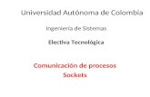 Universidad Autónoma de Colombia Comunicación de procesos Sockets Ingeniería de Sistemas Electiva Tecnológica.