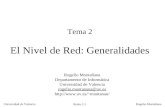 Redes 2-1 Universidad de Valencia Rogelio Montañana Tema 2 El Nivel de Red: Generalidades Rogelio Montañana Departamento de Informática Universidad de.