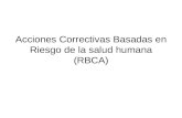 Acciones Correctivas Basadas en Riesgo de la salud humana (RBCA)