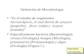 Definición de Microbiología “Es el estudio de organismos microscópicos, el cual deriva de  (pequeño),  (vida) y  (tratado)” Específicamente.
