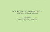 INGENIERIA DEL TRANSPORTE I Transporte Ferroviario Unidad 1 Conceptos generales.