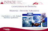 Licenciatura en Derecho Facilitador: L. A.E. Rafael Martínez Quiñones Materia: Derecho Aduanero.